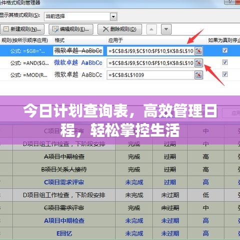 今日計劃查詢表，高效管理日程，輕松掌控生活